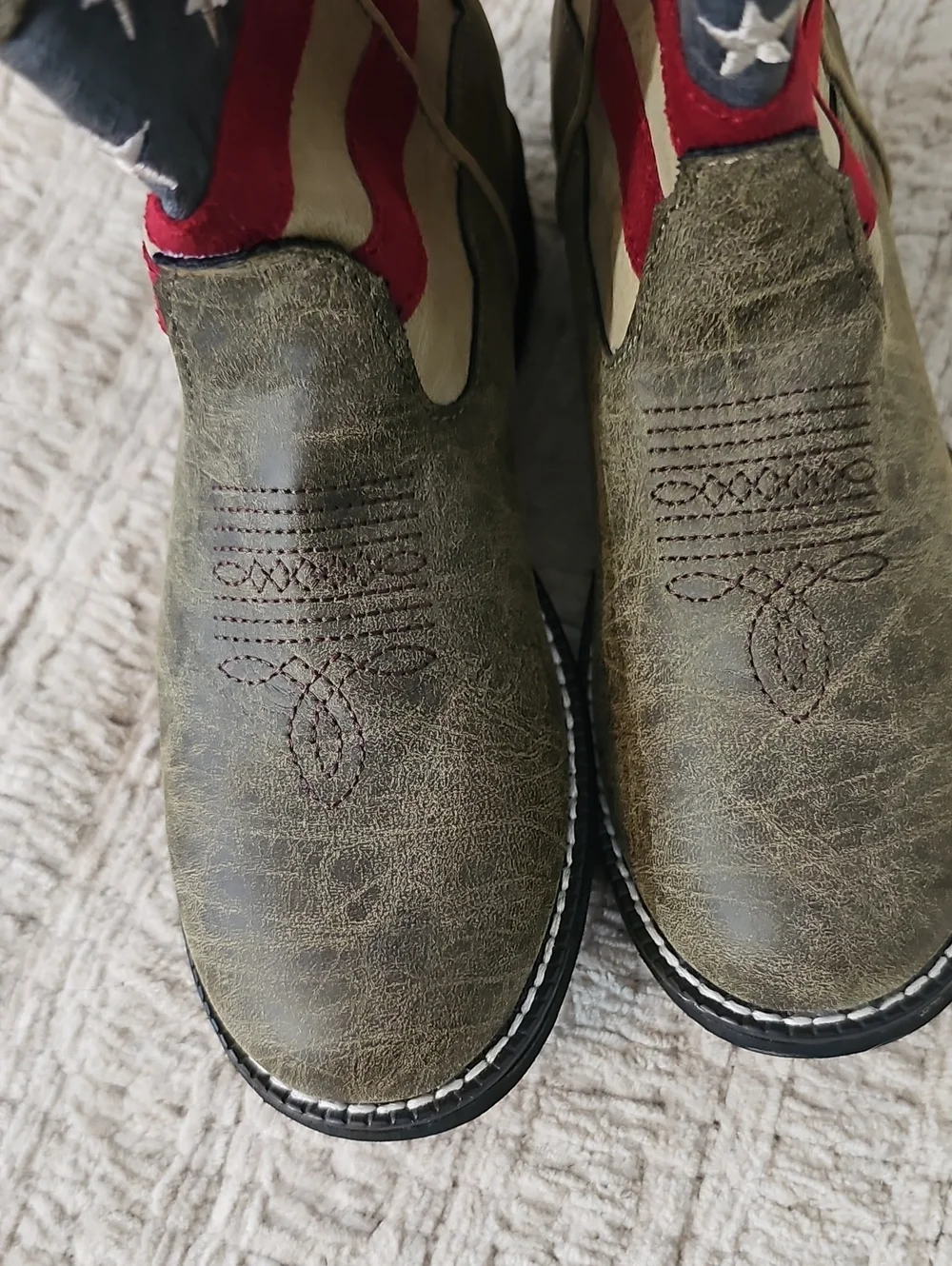 Roper Little Kids Patriot Round Toe Cowboy Midcalf - Unisex